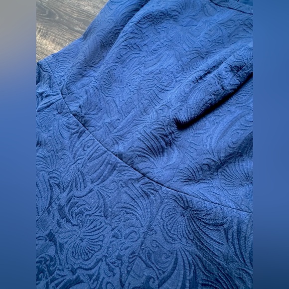 TALBOTS Women’s Brocade Navy Dress 10 - Picture 4 of 6